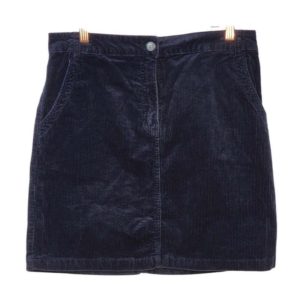 Gina Benotti Blue Corduroy Mini Skirt Size‎ S Button Zip Pockets